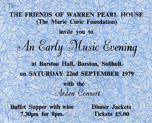 The Arden Consort at Barston Hall, Solihull - 1979