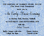Ticket for the Arden Consort at Barston Hall 